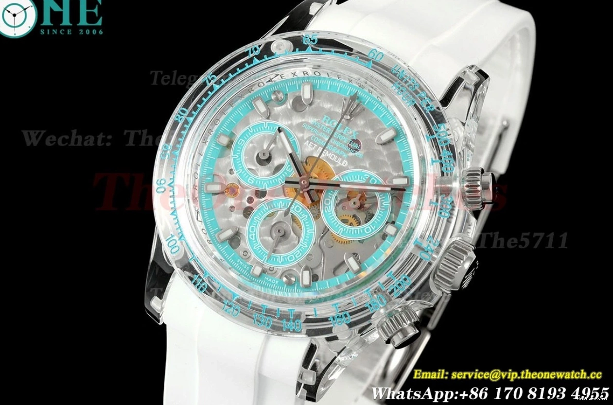 N6F Daytona RU Remould 40mm Dial Crystal AET DD4130 Blue Sketelon 0310